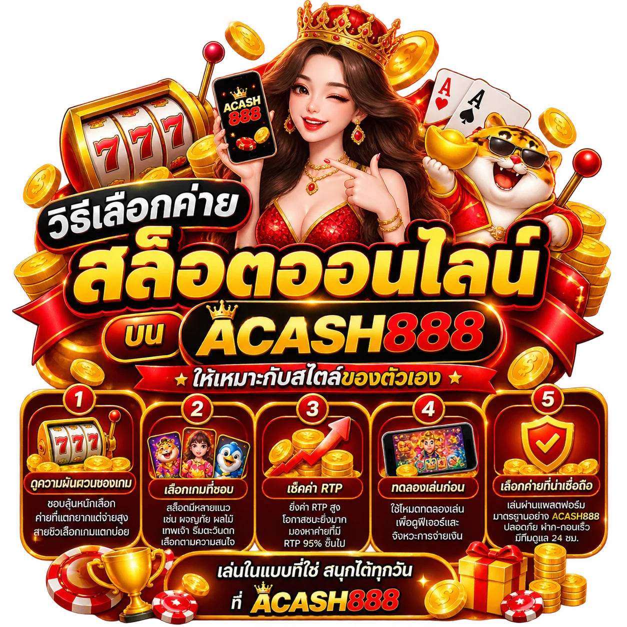 วิธีเลือกค่ายสล็อตออนไลน์บนacash888 ให้เหมาะกับสไตล์ของตัวเอง